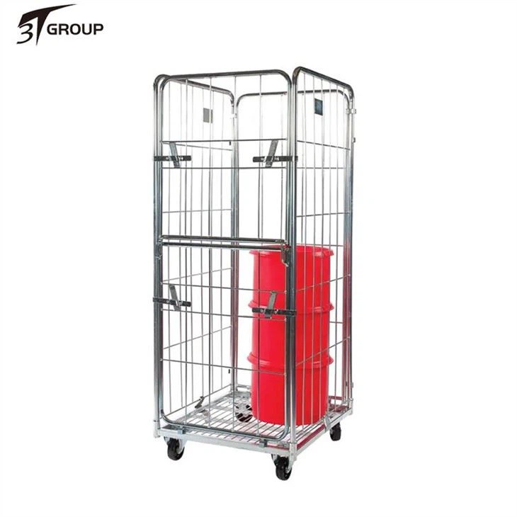 4 sided roll cage heavy load warehouse trolley price